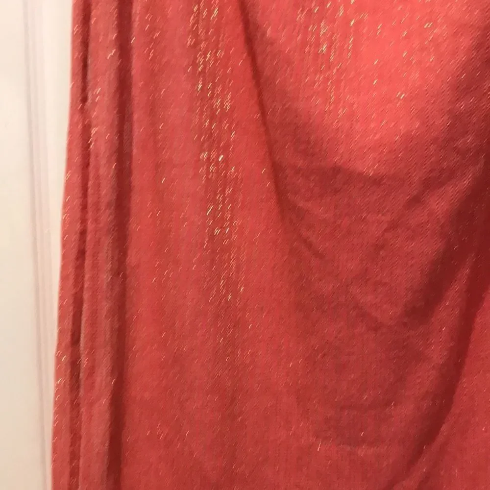 Echo gold striped infinity scarf.